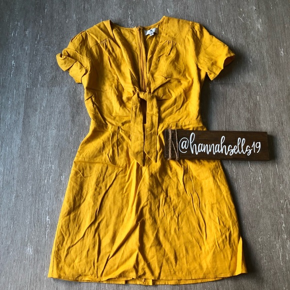 Socialite Dresses & Skirts - Socialite Mustard Linen Dress Size Medium